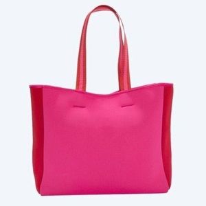 Summersalt Pink Red Neoprene Perfect Beach Tote Bag